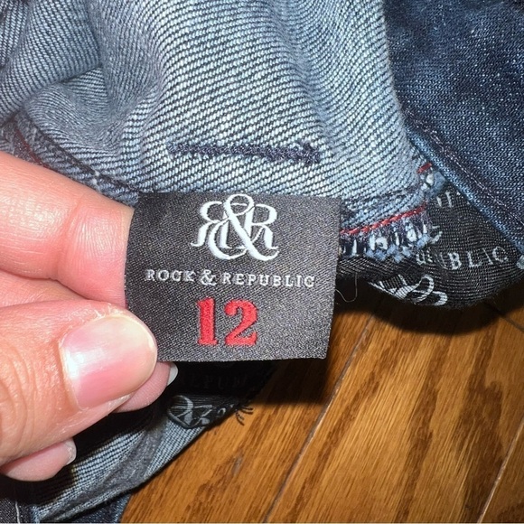 Rock & Republic Groupie Dark Wash Denim Mini Skirt Size 12 - Picture 3 of 9